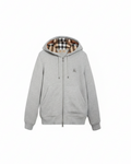 Check-Lined Hooded Jacket